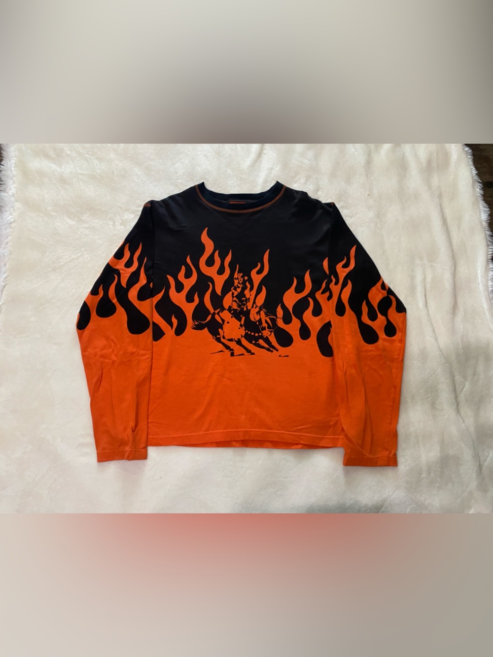 Martini Ranch Black Tee with Orange Trim and Multicolor Logo